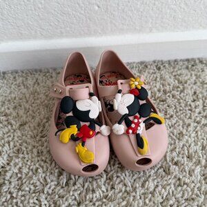 Mini Melissa Minnie Mickey Disney Pink Mary Janes Shoes Sz 7